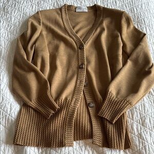 Classic tan Cardigan Sweater Stizzoli made in Italy!!! Gorgeous iconic classic